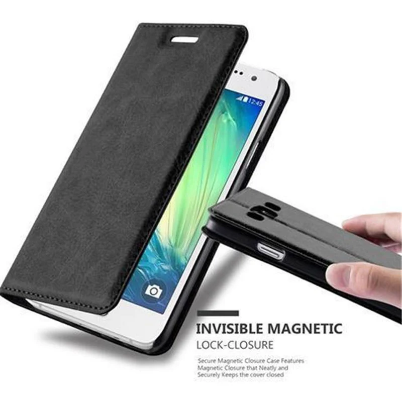 Cadorabo Hülle kompatibel mit Samsung Galaxy A3 2015 Schutzhülle mit Magnetverschluss, Standfunktion und Kartenfach