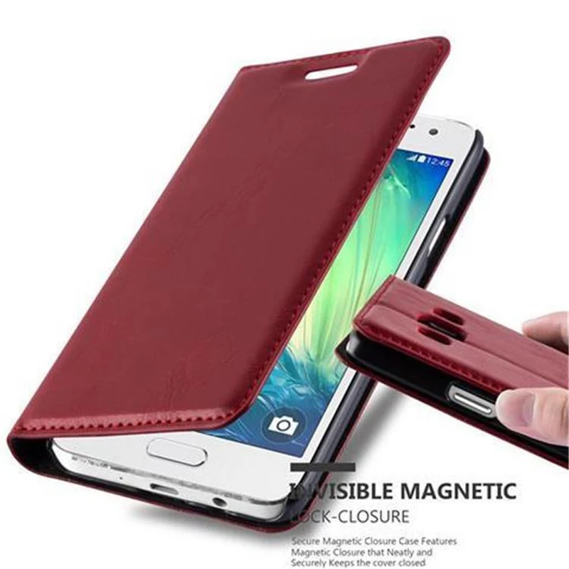 Cadorabo Hülle kompatibel mit Samsung Galaxy A3 2015 Schutzhülle mit Magnetverschluss, Standfunktion und Kartenfach