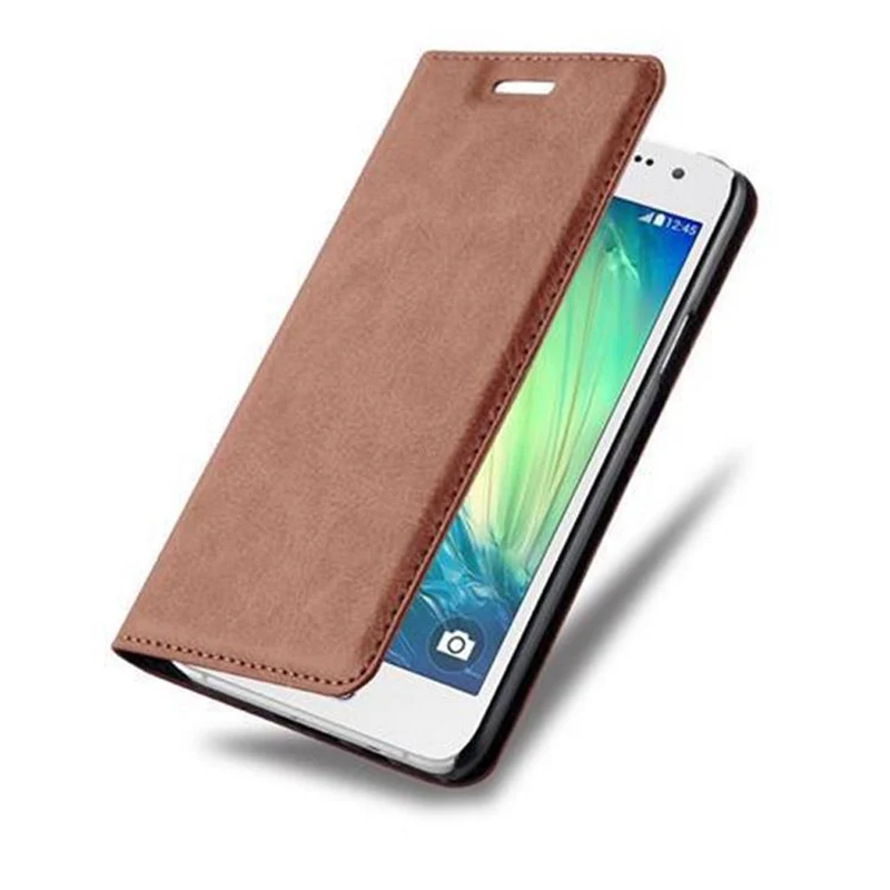 Cadorabo Hülle kompatibel mit Samsung Galaxy A3 2015 Schutzhülle mit Magnetverschluss, Standfunktion und Kartenfach