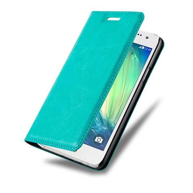 Cadorabo Hülle kompatibel mit Samsung Galaxy A3 2015 Schutzhülle mit Magnetverschluss, Standfunktion und Kartenfach