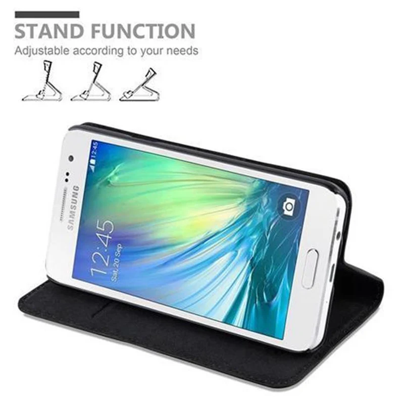 Cadorabo Hülle kompatibel mit Samsung Galaxy A3 2015 Schutzhülle mit Magnetverschluss, Standfunktion und Kartenfach