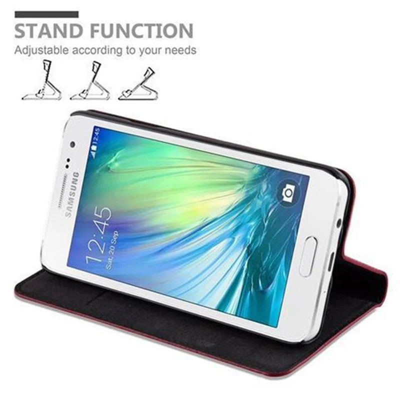 Cadorabo Hülle kompatibel mit Samsung Galaxy A3 2015 Schutzhülle mit Magnetverschluss, Standfunktion und Kartenfach