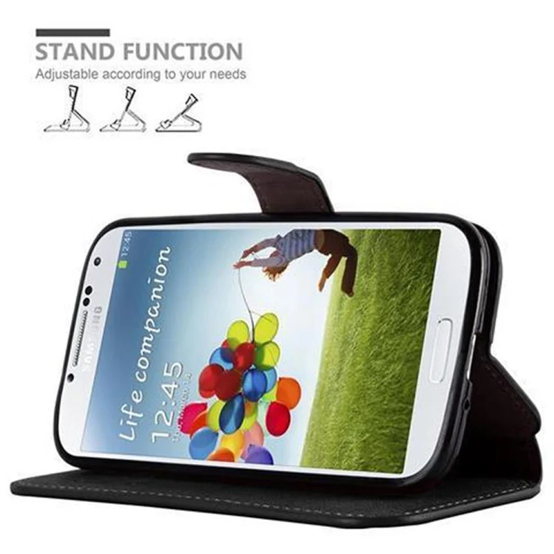 Cadorabo Hülle kompatibel mit Samsung Galaxy S4 Schutzhülle mit Standfunktion und Kartenfach im Retro Design