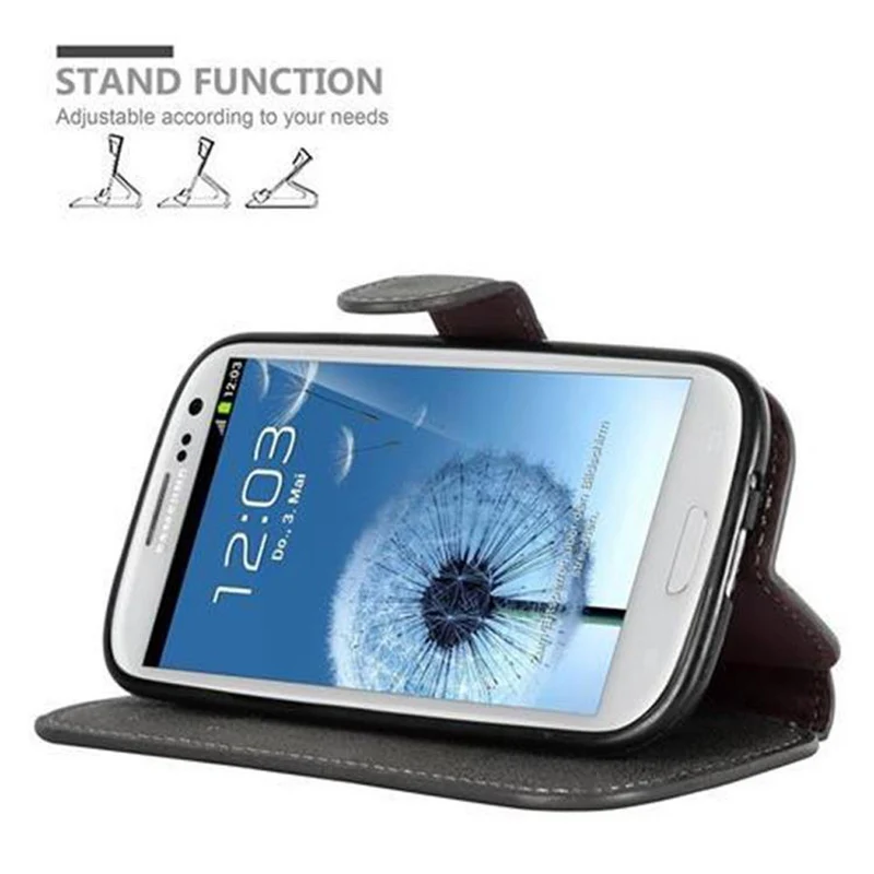 Cadorabo Hülle kompatibel mit Samsung Galaxy S3 / S3 NEO Schutzhülle mit Standfunktion und Kartenfach im Retro Design