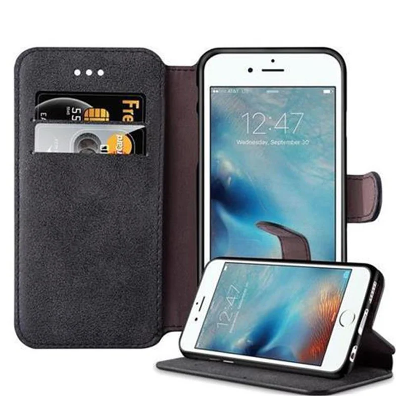 Cadorabo Hülle kompatibel mit Apple iPhone 6 / 6S Schutzhülle mit Standfunktion und Kartenfach im Retro Design
