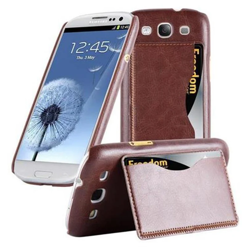 Cadorabo Hülle kompatibel mit Samsung Galaxy S3 / S3 NEO Hard Case Schutzhülle mit Kunstlederüberzug, Standfunktion und Kartenfach