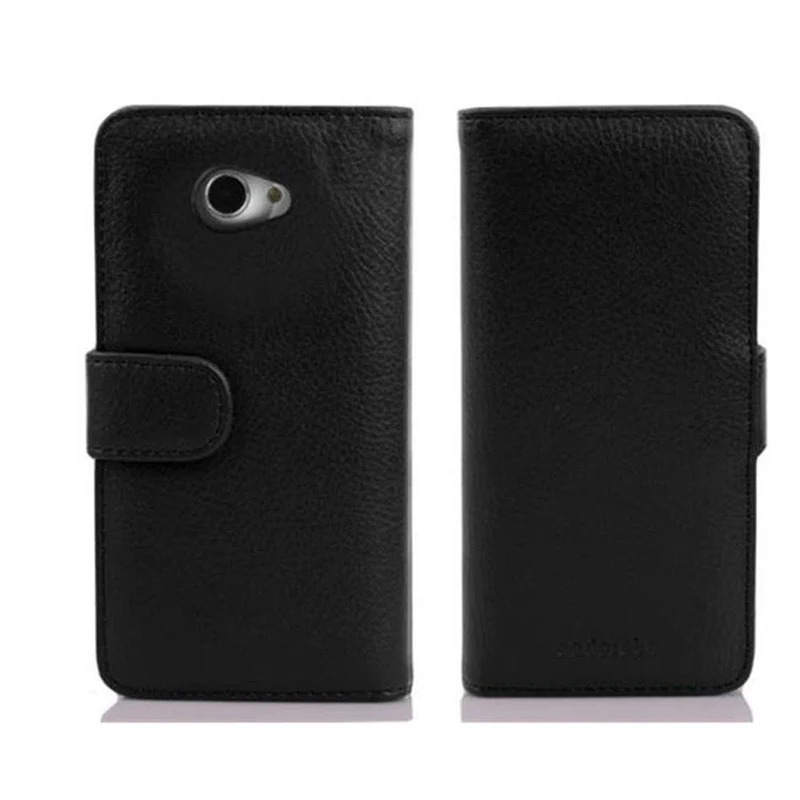 Cadorabo Hülle kompatibel mit Sony Xperia M2 / M2 AQUA Schutzhülle mit Magnetverschluss und 3 Kartenfächern