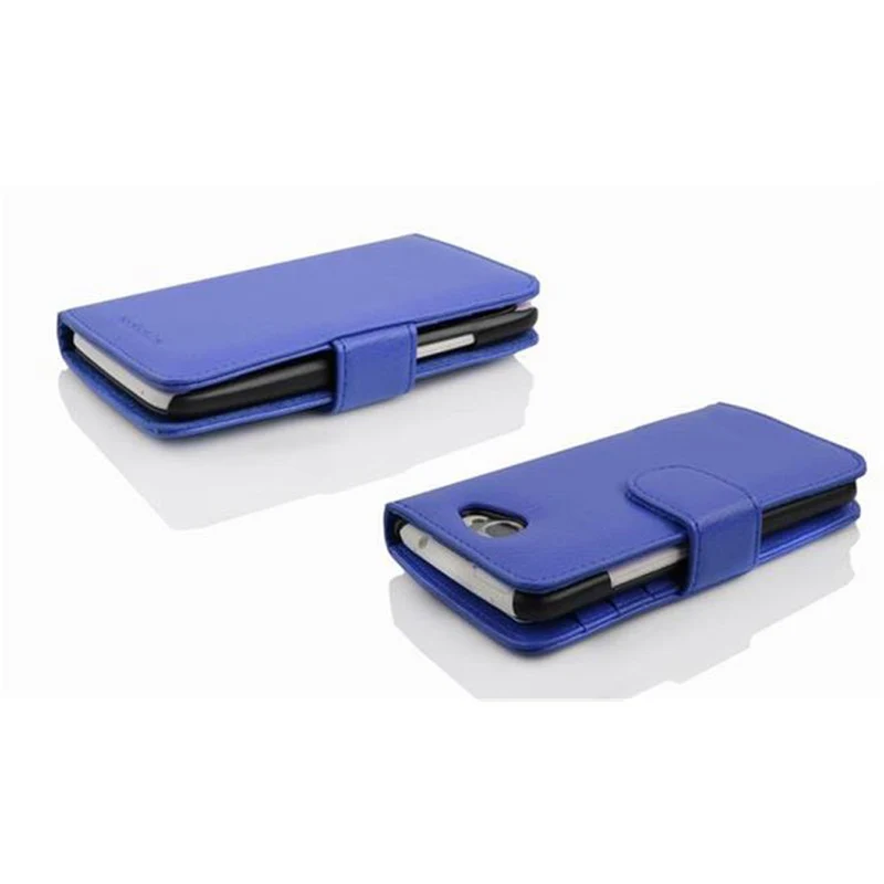 Cadorabo Hülle kompatibel mit Sony Xperia M2 / M2 AQUA Schutzhülle mit Magnetverschluss und 3 Kartenfächern