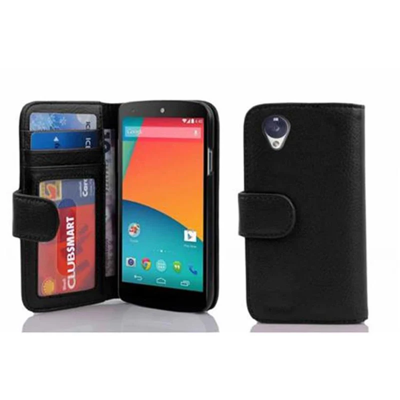 Cadorabo Hülle kompatibel mit LG Google NEXUS 5 Schutzhülle mit Magnetverschluss und 3 Kartenfächern