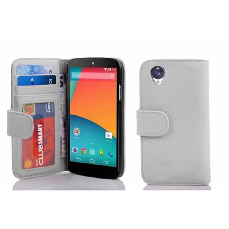 Cadorabo Hülle kompatibel mit LG Google NEXUS 5 Schutzhülle mit Magnetverschluss und 3 Kartenfächern