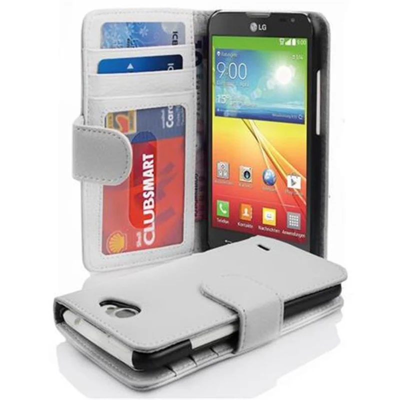 Cadorabo Hülle kompatibel mit LG L90 (1. SIM) Schutzhülle mit Magnetverschluss und 3 Kartenfächern