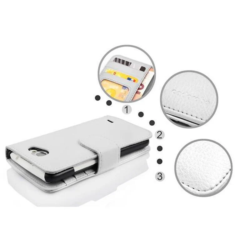 Cadorabo Hülle kompatibel mit LG L90 (1. SIM) Schutzhülle mit Magnetverschluss und 3 Kartenfächern