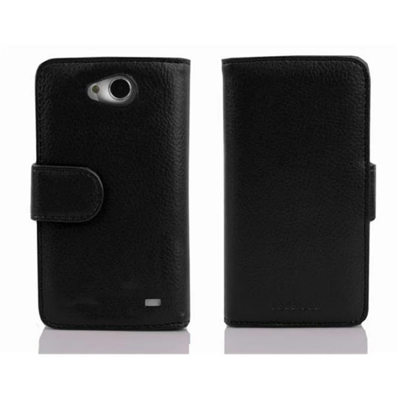 Cadorabo Hülle kompatibel mit LG L70 (1. SIM) Schutzhülle mit Magnetverschluss und 3 Kartenfächern