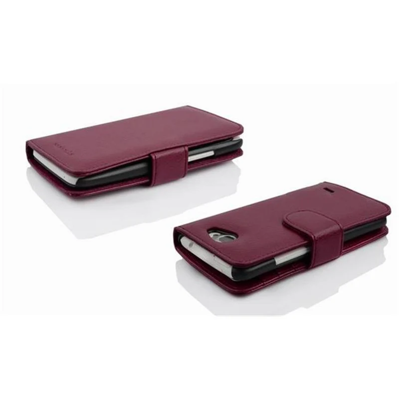 Cadorabo Hülle kompatibel mit LG L70 (1. SIM) Schutzhülle mit Magnetverschluss und 3 Kartenfächern