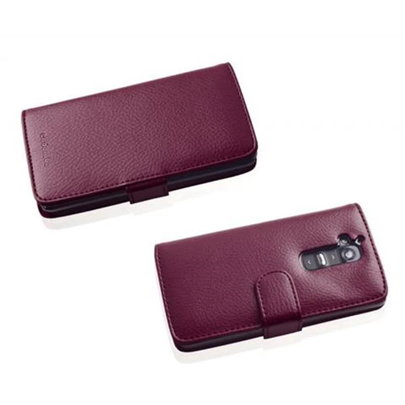 Cadorabo Hülle kompatibel mit LG G2 Schutzhülle mit Magnetverschluss und 3 Kartenfächern