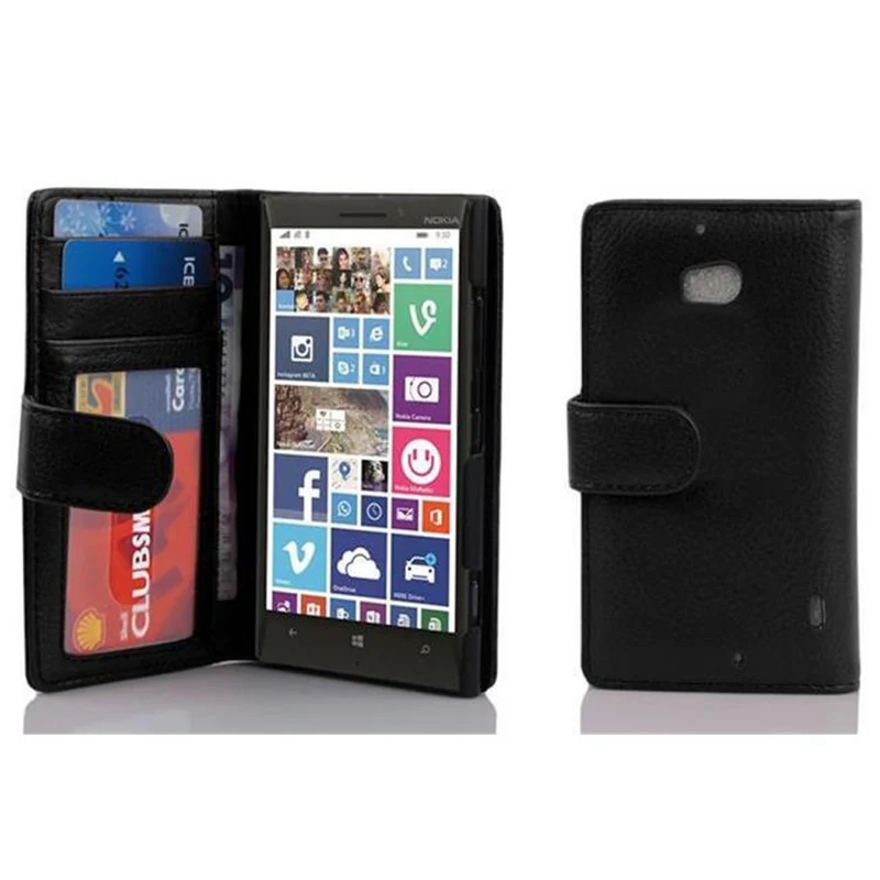 Cadorabo Hülle kompatibel mit Nokia Lumia 929 / 930 Schutzhülle mit Magnetverschluss und 3 Kartenfächern