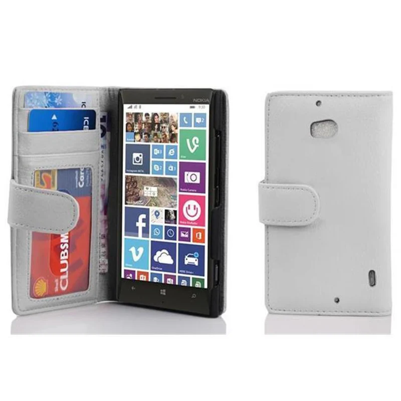 Cadorabo Hülle kompatibel mit Nokia Lumia 929 / 930 Schutzhülle mit Magnetverschluss und 3 Kartenfächern