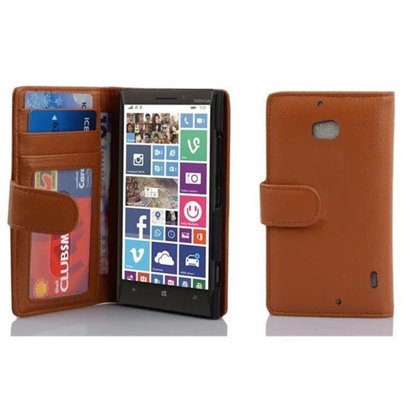 Cadorabo Hülle kompatibel mit Nokia Lumia 929 / 930 Schutzhülle mit Magnetverschluss und 3 Kartenfächern