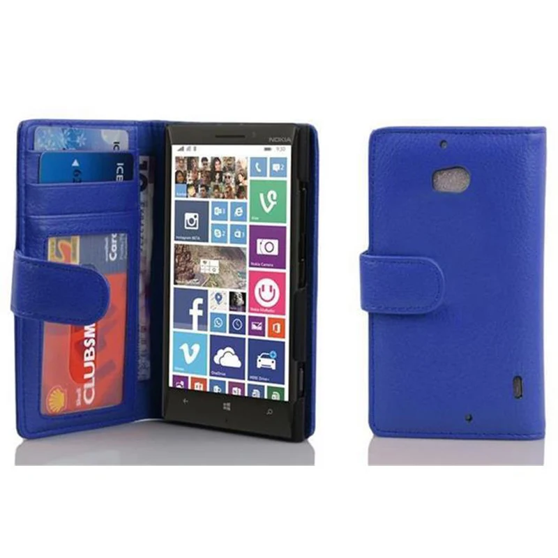 Cadorabo Hülle kompatibel mit Nokia Lumia 929 / 930 Schutzhülle mit Magnetverschluss und 3 Kartenfächern