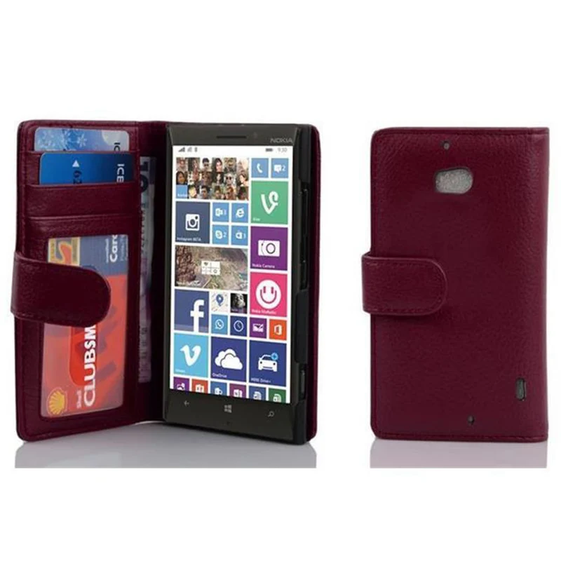 Cadorabo Hülle kompatibel mit Nokia Lumia 929 / 930 Schutzhülle mit Magnetverschluss und 3 Kartenfächern