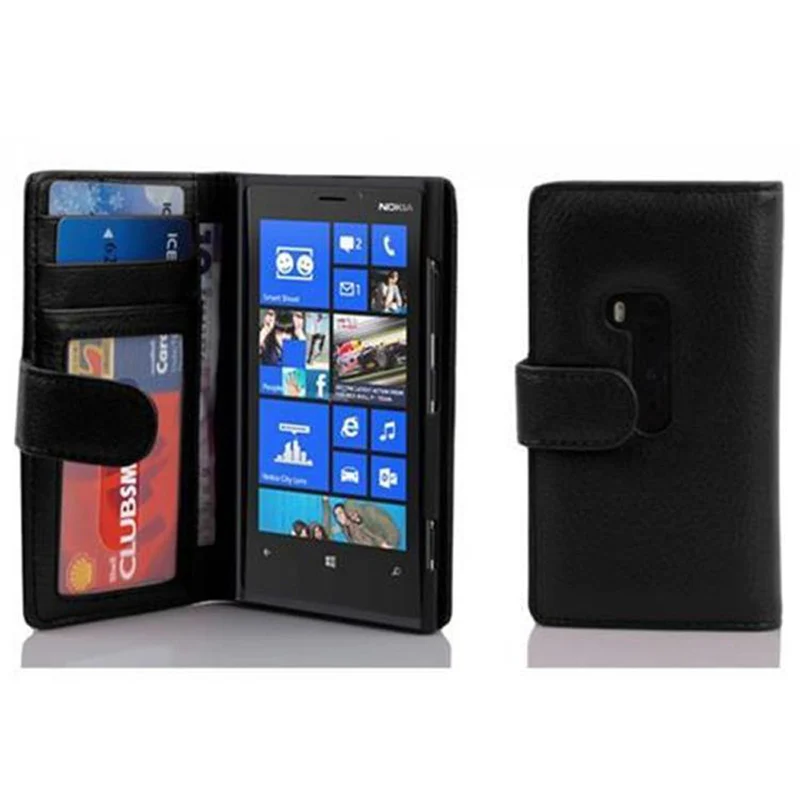Cadorabo Hülle kompatibel mit Nokia Lumia 920 Schutzhülle mit Magnetverschluss und 3 Kartenfächern