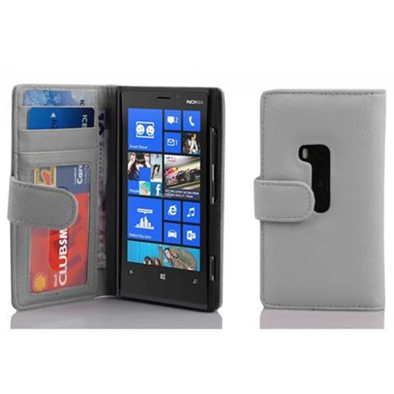 Cadorabo Hülle kompatibel mit Nokia Lumia 920 Schutzhülle mit Magnetverschluss und 3 Kartenfächern