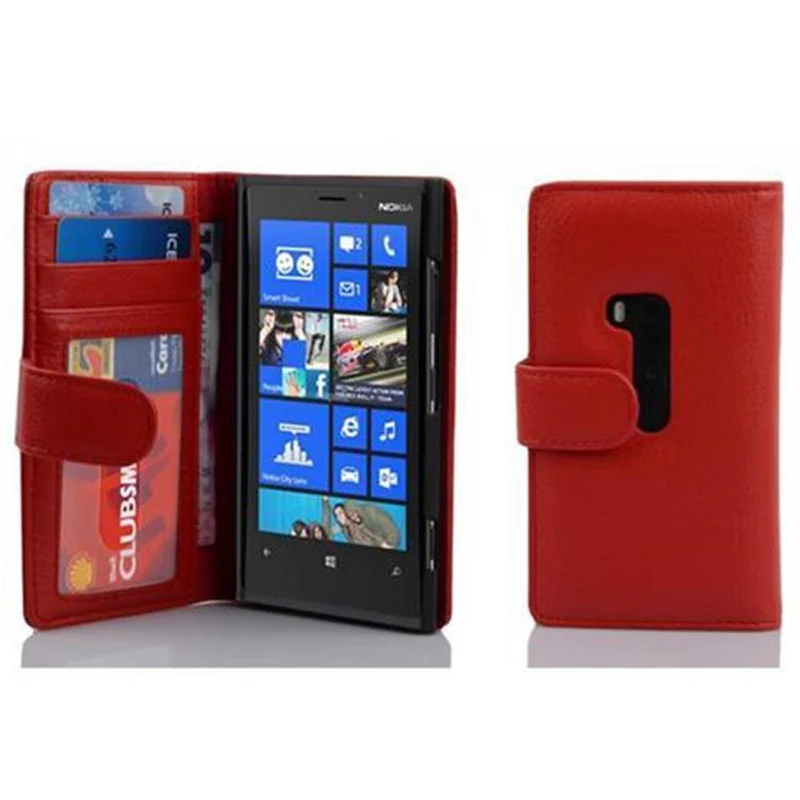 Cadorabo Hülle kompatibel mit Nokia Lumia 920 Schutzhülle mit Magnetverschluss und 3 Kartenfächern