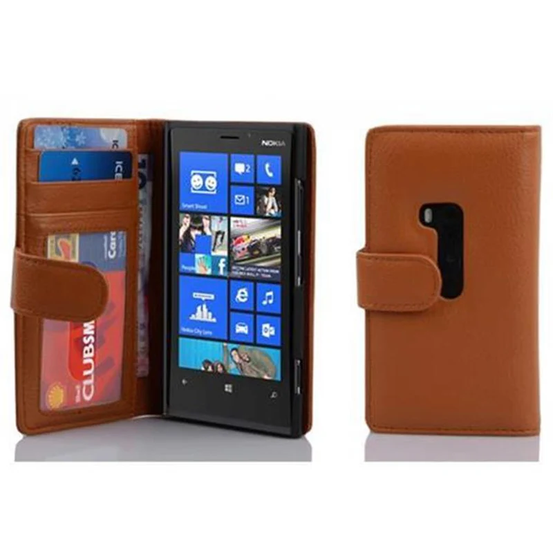 Cadorabo Hülle kompatibel mit Nokia Lumia 920 Schutzhülle mit Magnetverschluss und 3 Kartenfächern