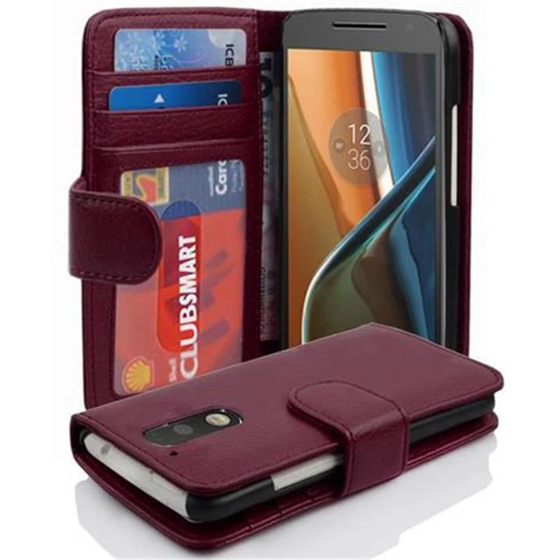 Cadorabo Hülle kompatibel mit Motorola MOTO G4 / G4 PLUS Schutzhülle mit Magnetverschluss und 3 Kartenfächern