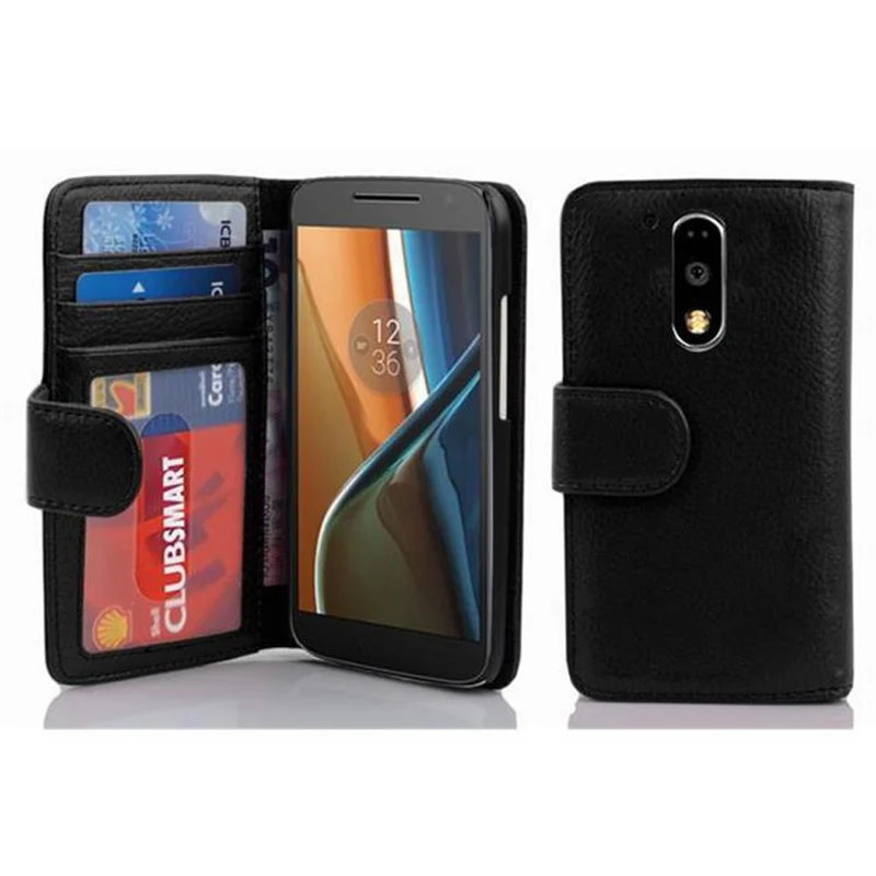 Cadorabo Hülle kompatibel mit Motorola MOTO G4 / G4 PLUS Schutzhülle mit Magnetverschluss und 3 Kartenfächern