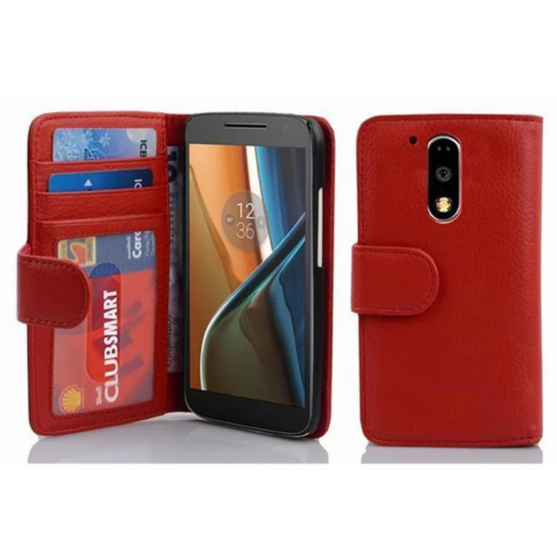 Cadorabo Hülle kompatibel mit Motorola MOTO G4 / G4 PLUS Schutzhülle mit Magnetverschluss und 3 Kartenfächern