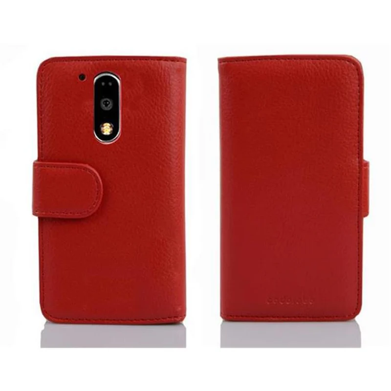 Cadorabo Hülle kompatibel mit Motorola MOTO G4 / G4 PLUS Schutzhülle mit Magnetverschluss und 3 Kartenfächern