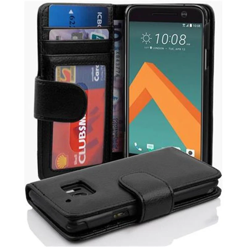 Cadorabo Hülle kompatibel mit HTC ONE M10 Schutzhülle mit Magnetverschluss und 3 Kartenfächern