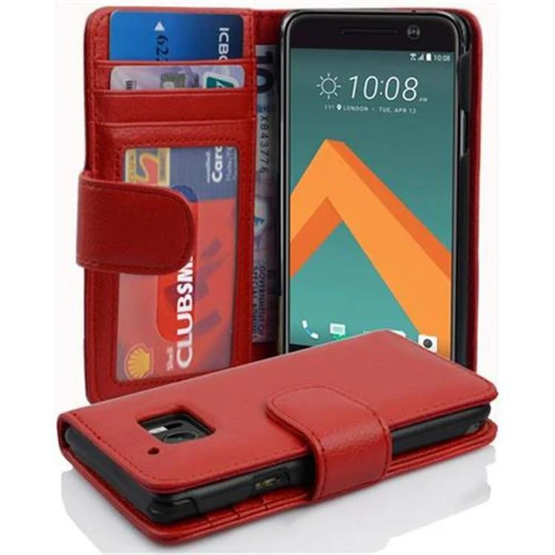 Cadorabo Hülle kompatibel mit HTC ONE M10 Schutzhülle mit Magnetverschluss und 3 Kartenfächern