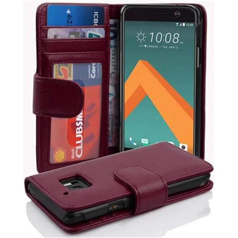 Cadorabo Hülle kompatibel mit HTC ONE M10 Schutzhülle mit Magnetverschluss und 3 Kartenfächern