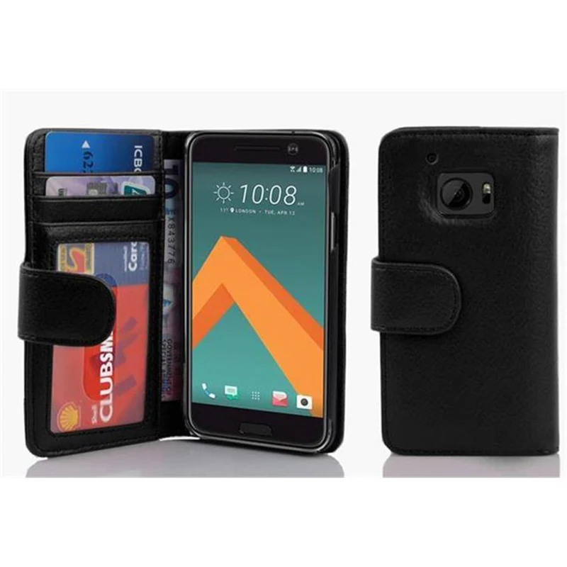 Cadorabo Hülle kompatibel mit HTC ONE M10 Schutzhülle mit Magnetverschluss und 3 Kartenfächern