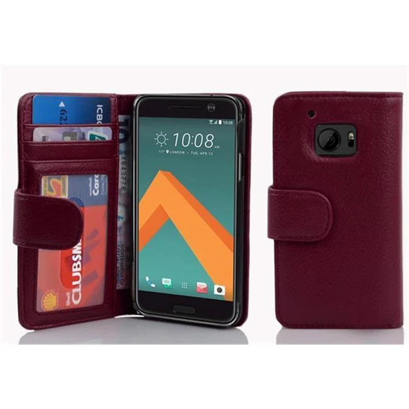 Cadorabo Hülle kompatibel mit HTC ONE M10 Schutzhülle mit Magnetverschluss und 3 Kartenfächern
