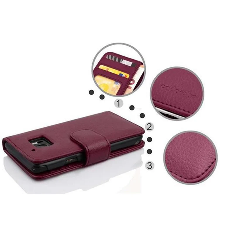 Cadorabo Hülle kompatibel mit HTC ONE M10 Schutzhülle mit Magnetverschluss und 3 Kartenfächern