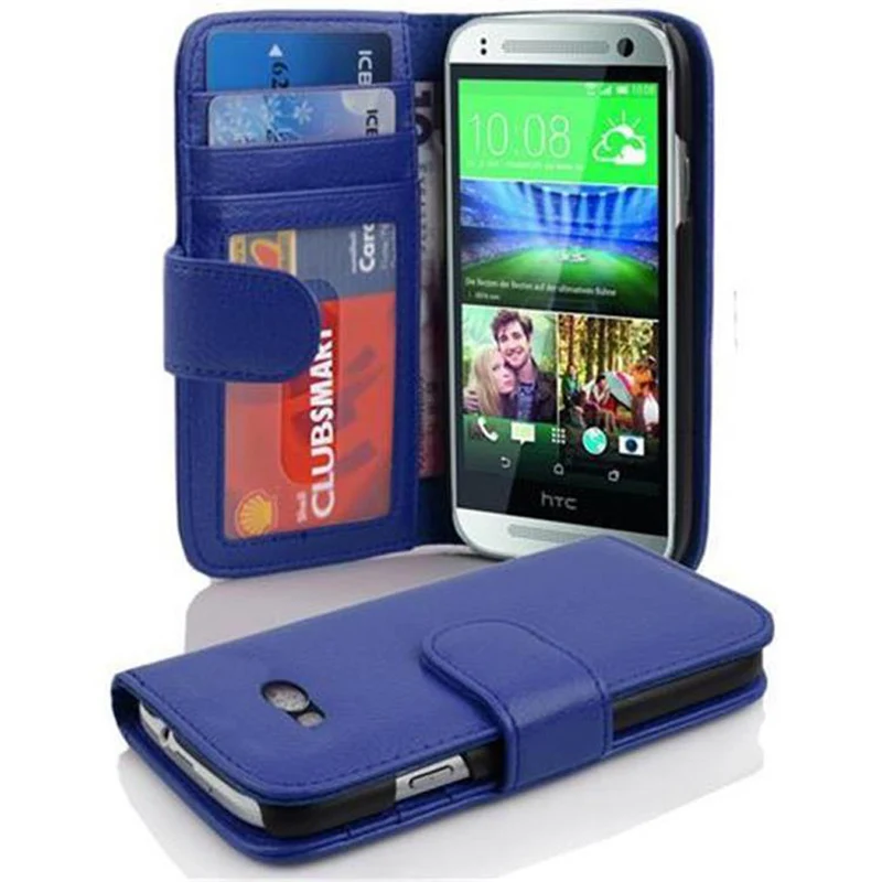 Cadorabo Hülle kompatibel mit HTC ONE M8 MINI Schutzhülle mit Magnetverschluss und 3 Kartenfächern