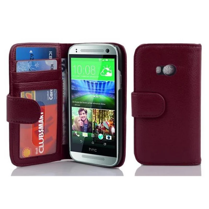 Cadorabo Hülle kompatibel mit HTC ONE M8 MINI Schutzhülle mit Magnetverschluss und 3 Kartenfächern