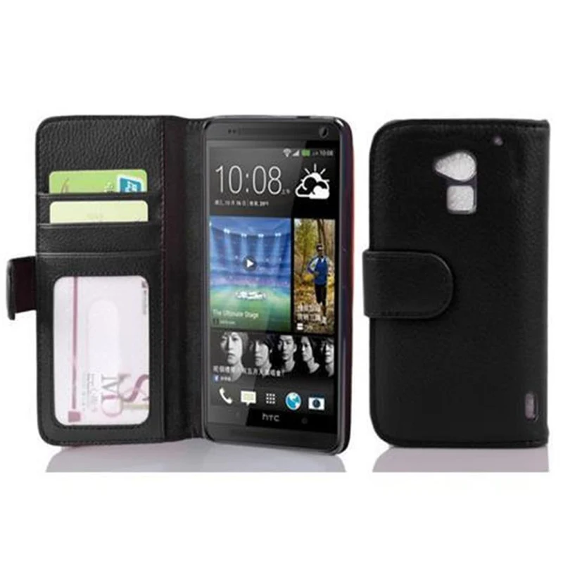 Cadorabo Hülle kompatibel mit HTC ONE MAX T6 Schutzhülle mit Magnetverschluss und 3 Kartenfächern
