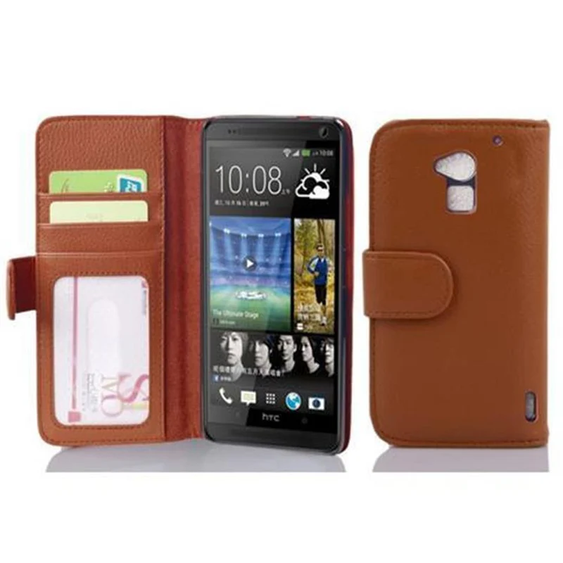 Cadorabo Hülle kompatibel mit HTC ONE MAX T6 Schutzhülle mit Magnetverschluss und 3 Kartenfächern