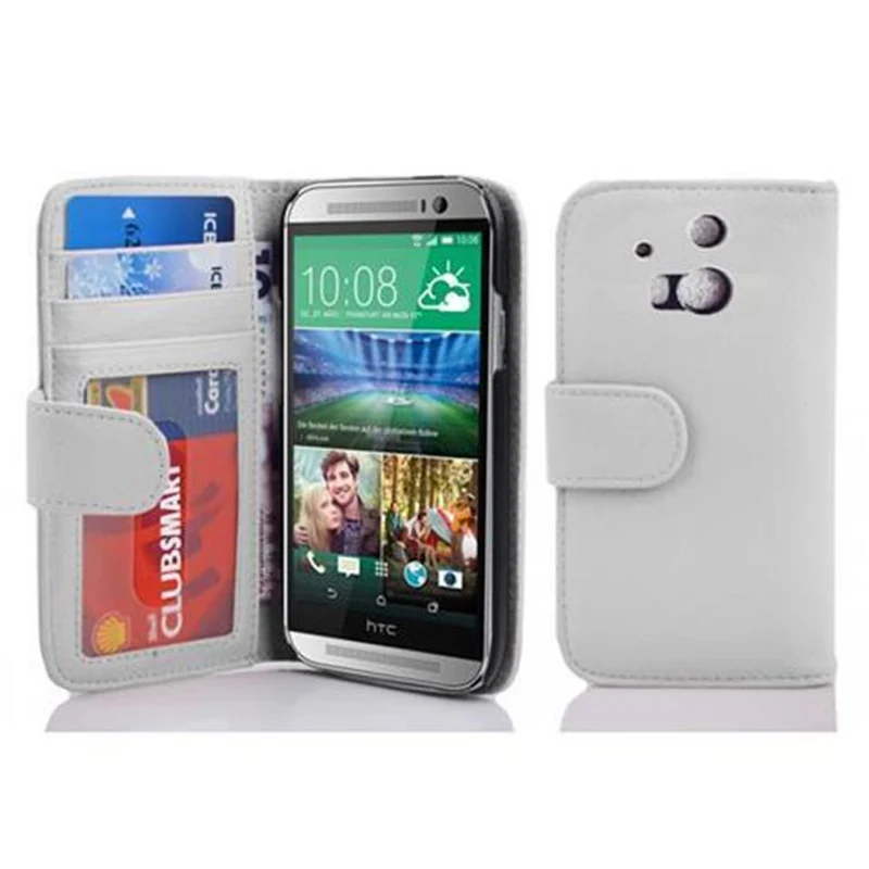 Cadorabo Hülle kompatibel mit HTC ONE M8 Schutzhülle mit Magnetverschluss und 3 Kartenfächern