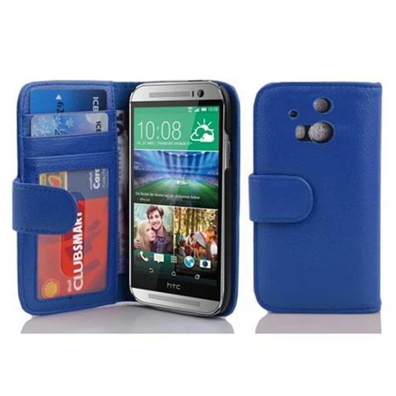 Cadorabo Hülle kompatibel mit HTC ONE M8 Schutzhülle mit Magnetverschluss und 3 Kartenfächern