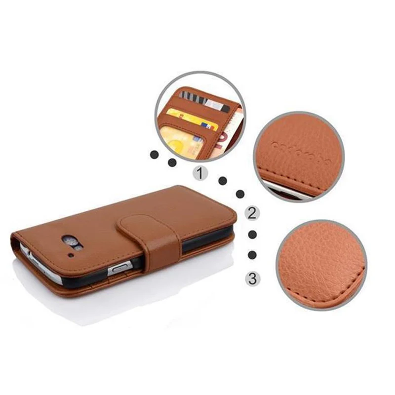 Cadorabo Hülle kompatibel mit HTC ONE M9 Schutzhülle mit Magnetverschluss und 3 Kartenfächern