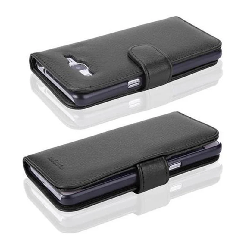 Cadorabo Hülle kompatibel mit Samsung Galaxy GRAND PRIME Schutzhülle mit Magnetverschluss und 3 Kartenfächern