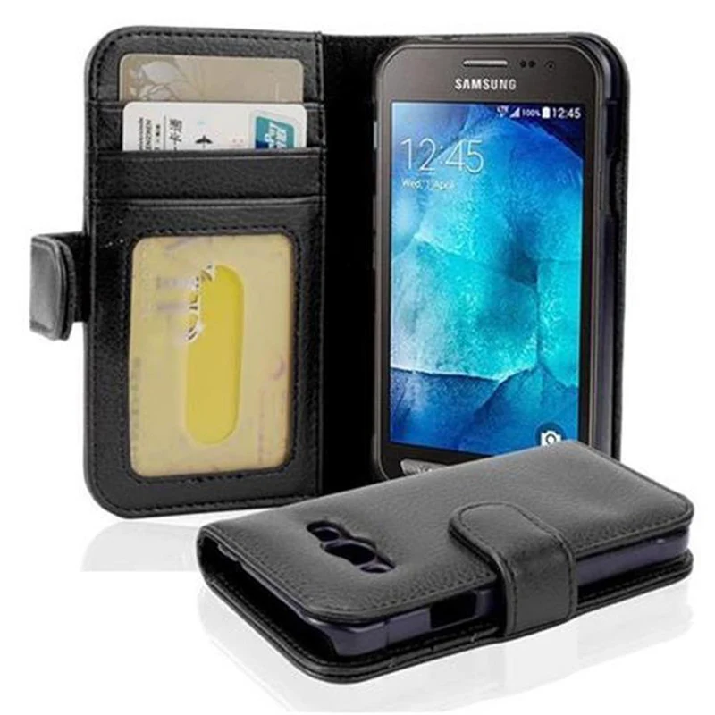 Cadorabo Hülle kompatibel mit Samsung Galaxy XCover 3 Schutzhülle mit Magnetverschluss und 3 Kartenfächern