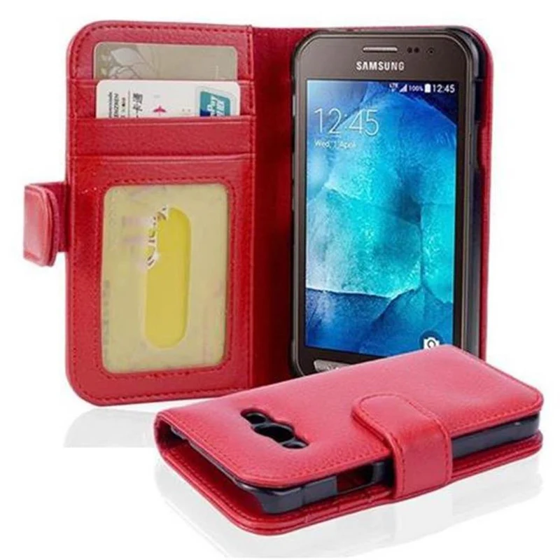 Cadorabo Hülle kompatibel mit Samsung Galaxy XCover 3 Schutzhülle mit Magnetverschluss und 3 Kartenfächern