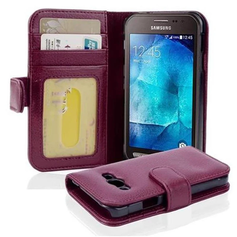 Cadorabo Hülle kompatibel mit Samsung Galaxy XCover 3 Schutzhülle mit Magnetverschluss und 3 Kartenfächern