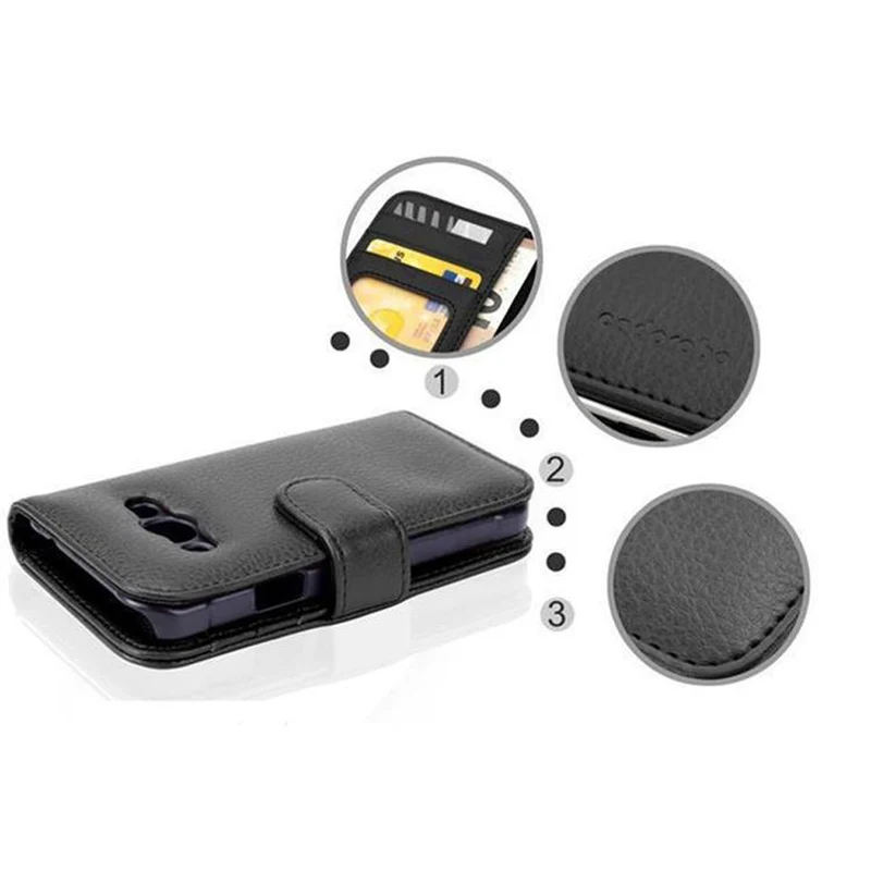 Cadorabo Hülle kompatibel mit Samsung Galaxy XCover 3 Schutzhülle mit Magnetverschluss und 3 Kartenfächern
